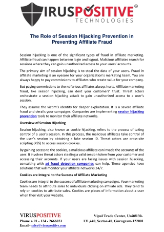 The Role of Session Hijacking Prevention in Preventing Affiliate Fraud