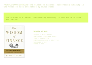 ^KINDLE/BOOK)DOWNLOAD The Wisdom of Finance Discovering Humanity in the Worl