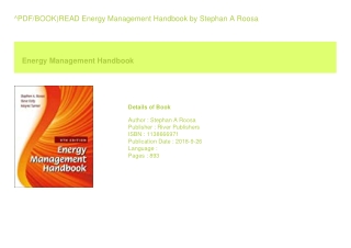 ^PDF/BOOK)READ Energy Management Handbook  by Stephan A Roosa