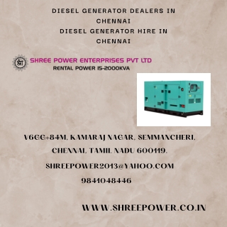 Diesel Generator hire in chennai