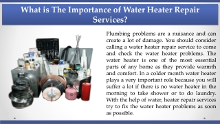 What is The Importance of Water Heater Repair Services