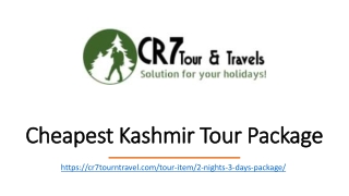 Cheapest Kashmir Tour Package