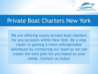 Private Boat Charters New York