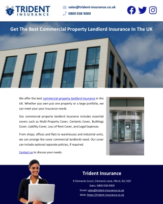 Get The Best Commercial Property Landlord Insurance In The UK