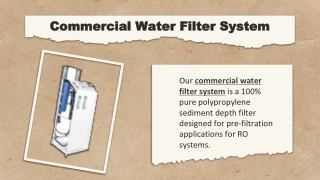 Commercial Water Filter System