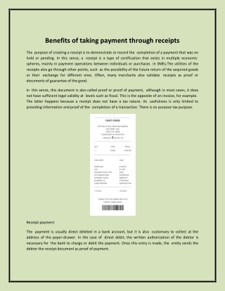Benefits of taking payment through receipts