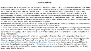 What is anxiety ?