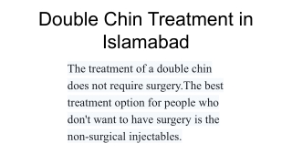 Double Chin Treatment in Islamabad