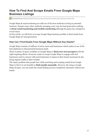 How To Find And Scrape Emails From Google Maps Business Listings