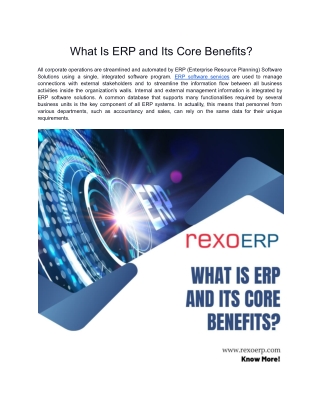 What Is ERP and Its Core Benefits