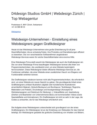 D4design Studios GmbH _ Webdesign Zürich _ Top Webagentur