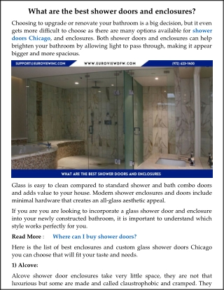 custom glass shower doors service in chicago