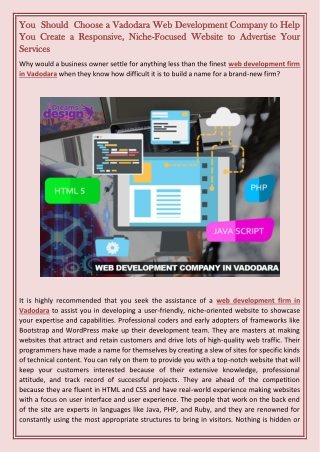 You  Should  Choose a Vadodara Web Development Company to Help You Create a Responsive