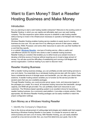 Want to Earn Money_ Start a Reseller Hosting Business and Make Money