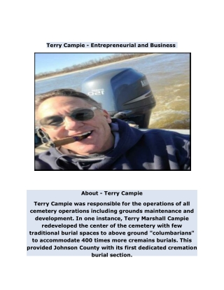 Terry Campie - Entrepreneurial and Business