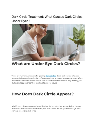 Dark Circle Treatment_ What Causes Dark Circles Under Eyes