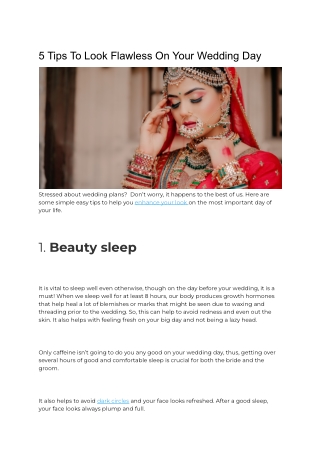 5 Tips To Look Flawless On Your Wedding Day (1)