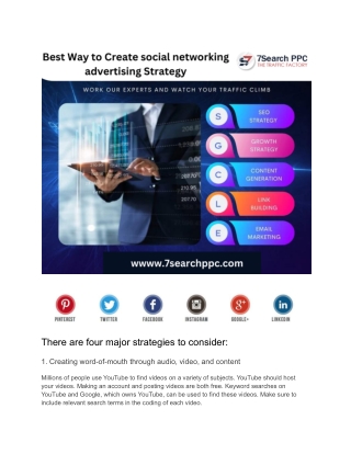 Best Way to Create social networking advertising and Web 2.0 strategy