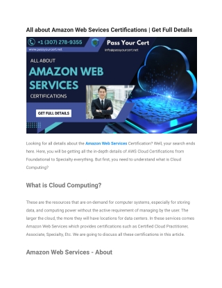 All about Amazon Web Sevices Certifications | Get Full Details
