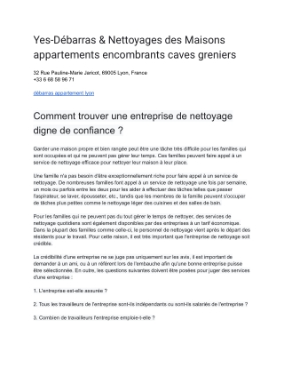 Yes-Débarras & Nettoyages des Maisons appartements encombrants caves greniers