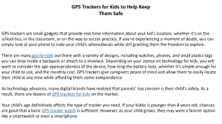 GPS Trackers for Kids to Help Keep Them Safe