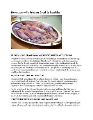 Reasons why frozen food is healthy