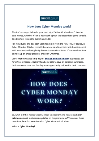 How does Cyber Monday work?