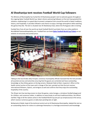 Al Sheehaniya tent receives Football World Cup followers