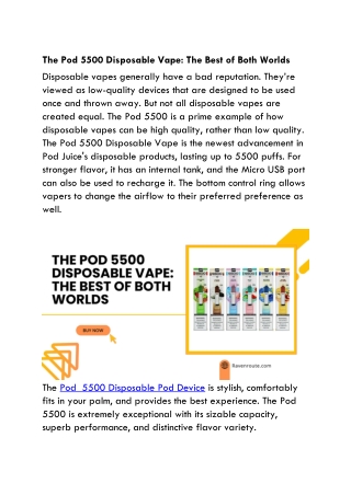 The Pod 5500 Disposable Vape: The Best of Both Worlds
