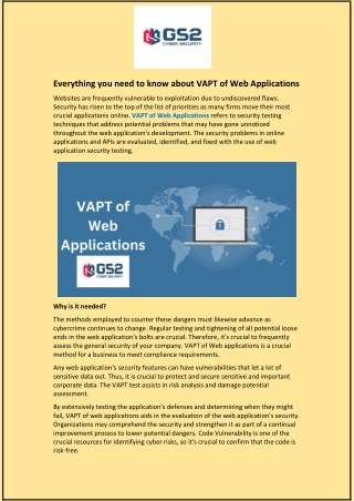 Everything you need to know about VAPT of Web Applications