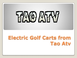 Electric Golf Carts from Tao Atv