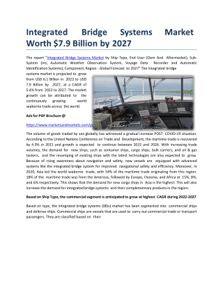 Integrated Bridge Systems Market Worth $7.9 Billion by 2027