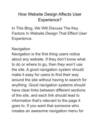 How Website Design Affects User Experience