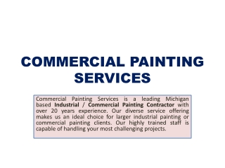 COMMERCIAL PAINTING SERVICES