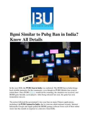 BU India - Is Bgmi Similar to Pubg Ban in India Know All Details