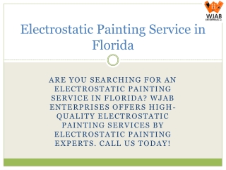 Electrostatic Painting Service in Florida