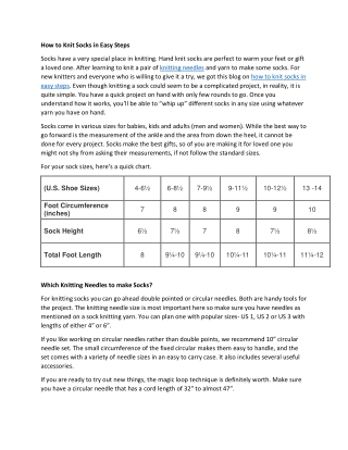 How to Knit Socks in Easy Steps