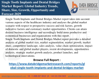 Single Tooth Implants and Dental Bridges Market