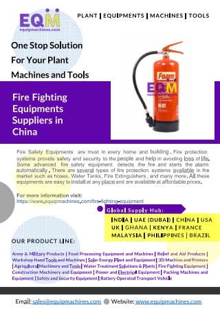 Fire Fighting Equipments Suppliers in China