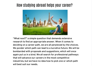 How studying abroad helps your career?