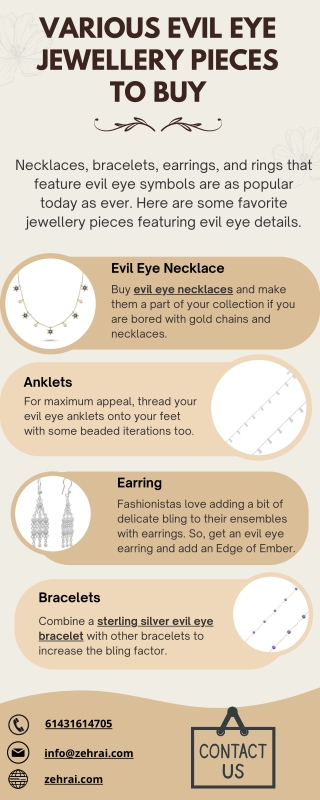 Various Evil Eye Jewellery Pieces To Buy