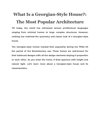 What Is a Georgian-Style House The Most Popular Architecture