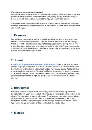 What are some automatic travel log apps_