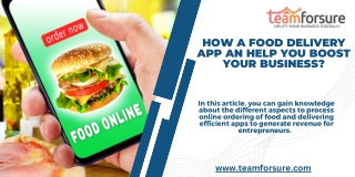 How a Food Delivery App an help you Boost your Business