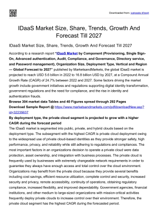 IDaaS Market Size, Share, Trends, Growth And Forecast Till 2027
