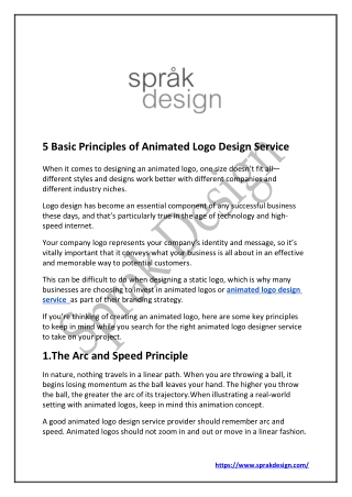 5 Basic Principles of Animated Logo Design Service