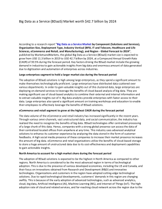 Big Data as a Service (BDaaS) Market worth $42.7 billion by 2024