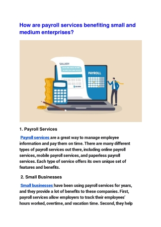 How are payroll services benefiting small and medium enterprises