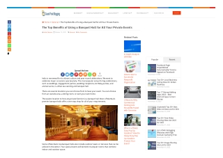 Top Benefits of using Banquets Hall for all private parties