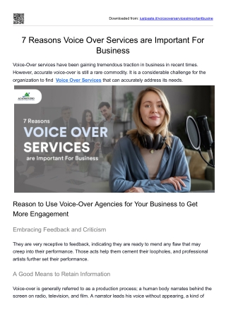 7 Reasons Voice Over Services are Important For Business